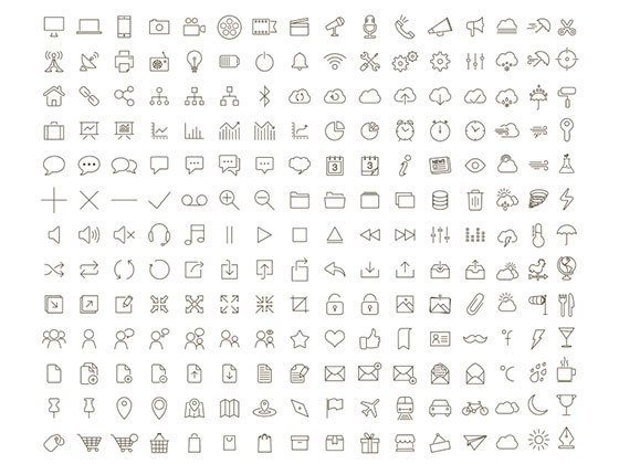 200个线条图标集合 200 Outline Tonicons