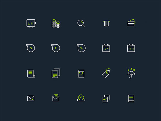 银行集合图标 Banking Icon Set