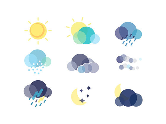 9 枚彩色天气图标 Colorful Weather Icons