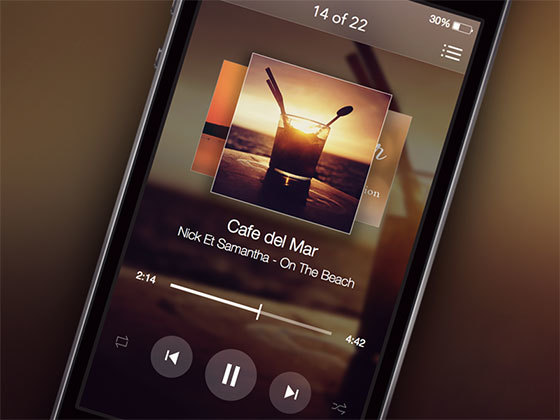 音乐播放界面 Dusk Music Player