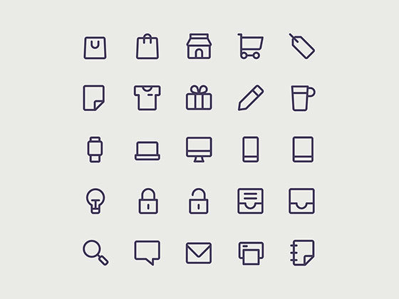 25 枚简单线条图标 Essentials