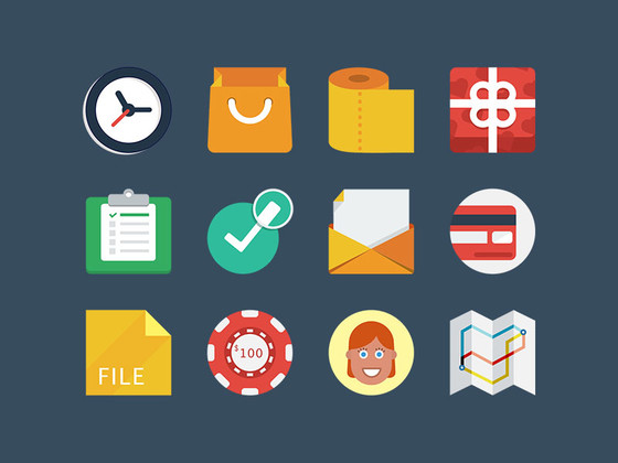 44 枚彩色图标 Flat Colorful Icons