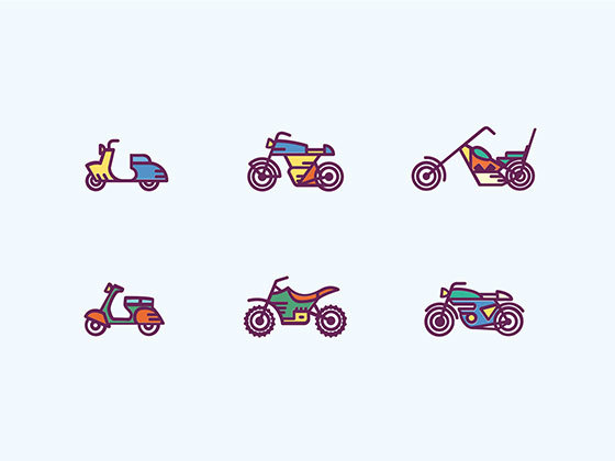 摩托车图标 Moto Icon Set