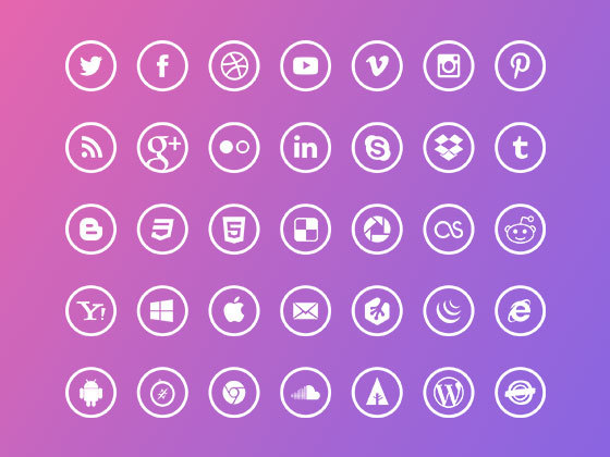 社交应用图标 Outline Social Icons