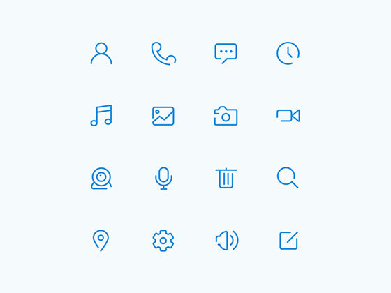 简单开口图标 Smiple Glyphs Icons