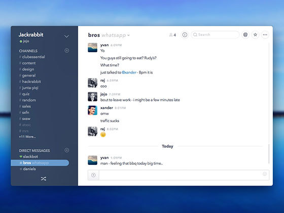Slack for Sketchapp UI