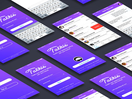 Talkie Messenger iOS App UI