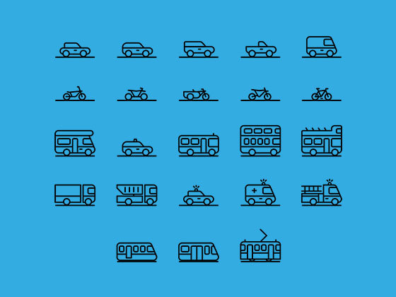 交通汽车标示图标 Transportation Icons