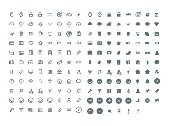 198 枚常用套件图标包 Watch Kit Icon Pack