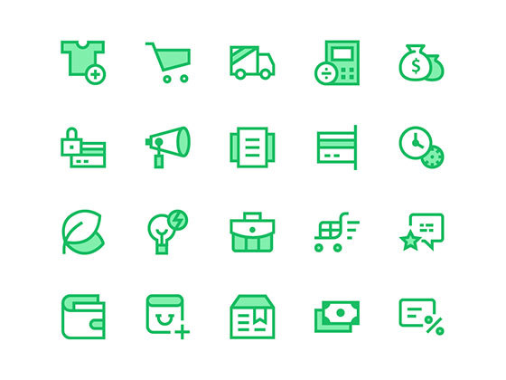 16 枚网页电子商务图标集合 Web and E-commerce Icons