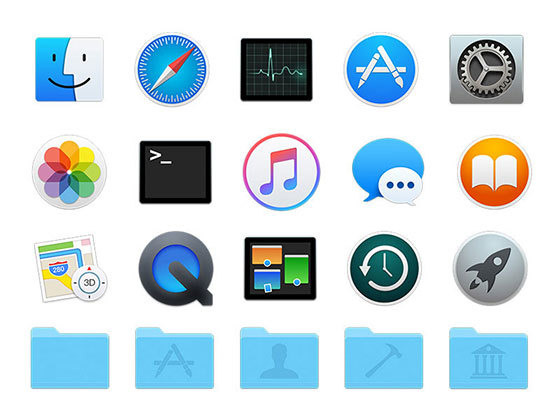 苹果电脑系统图标 Yosemite Icons Pack