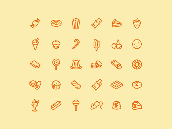 甜点图标 Sweet Treats Icons