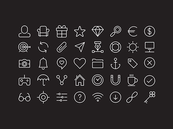 40个线条图标 40 Stroke Icons