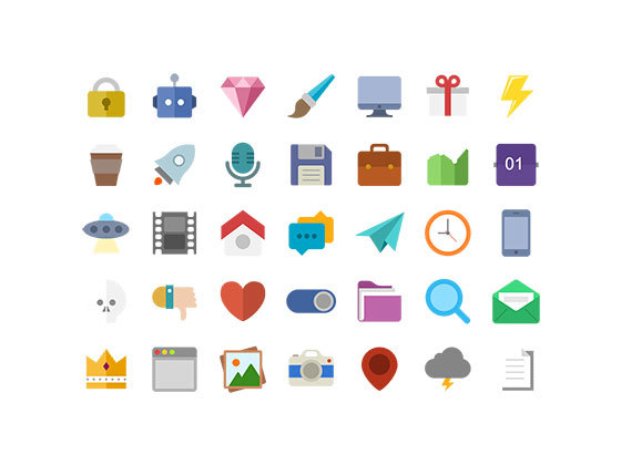 彩色图标集 Color Flat Icon Set