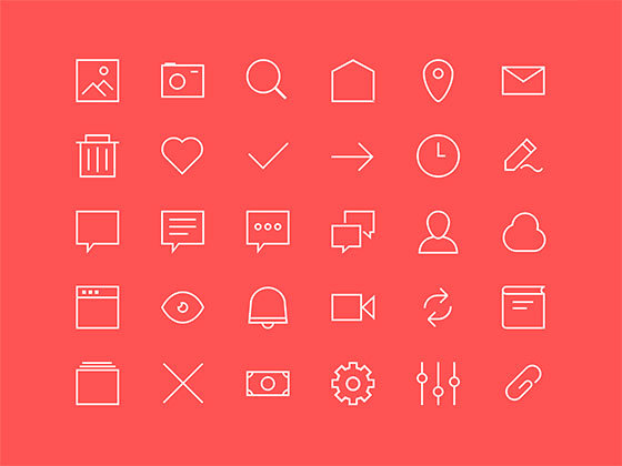 2像素线图标 2px Line Icons