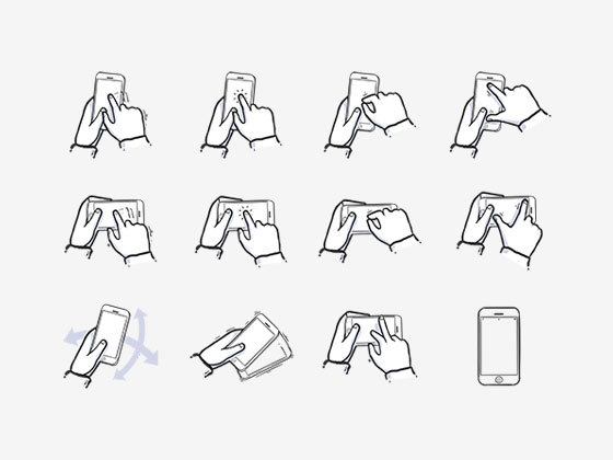 iPhone手势符号 iPhone Gestures Symbols