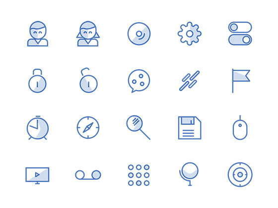 蓝色线条 Blun icons