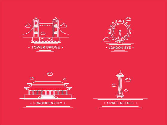 9 枚世界标志建筑图标 World Landmark Icons