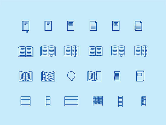 50 枚家庭图书馆图标 Home and Library Icons