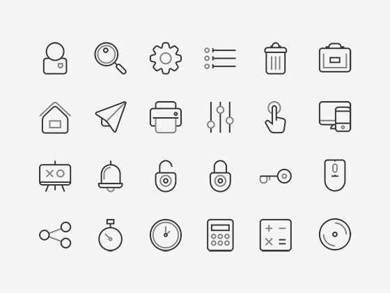 双色图标 Two Grey Icons Set