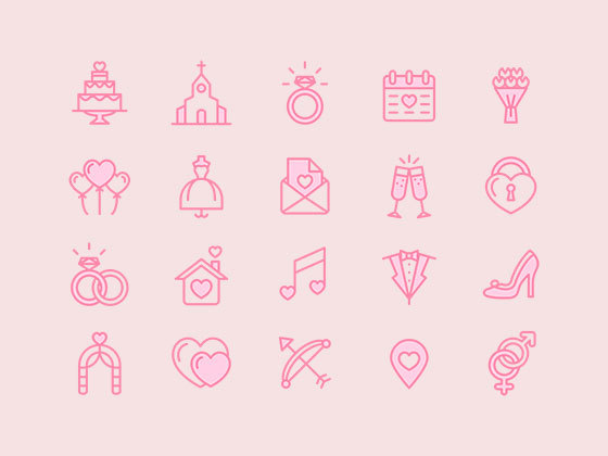 Love & Wedding Icon Set