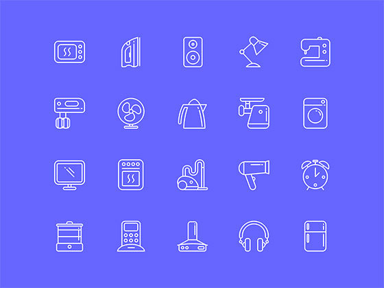 电器图标集 Appliances Icon Set