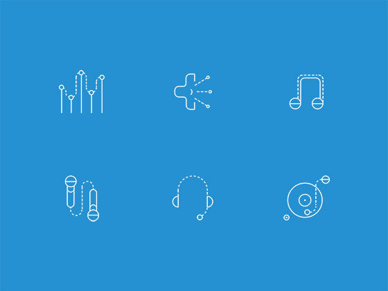 音乐细线图标 Audio Icons