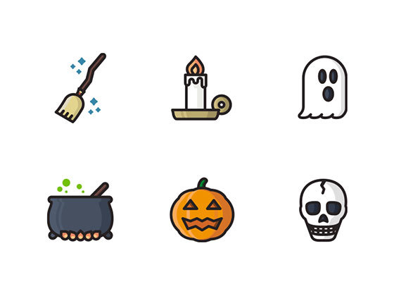 万圣节图标 Halloween Colorful Icons