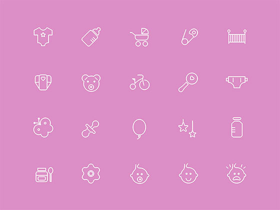 婴儿物品图标 Baby Icon Set