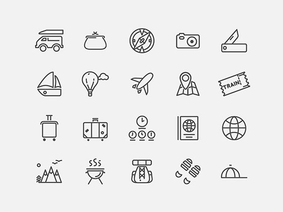 旅行图标集 Travelling Icon Set