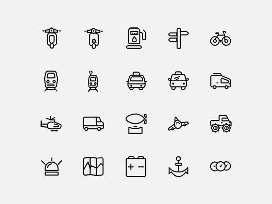 40个运输图标 40 Transport Icons