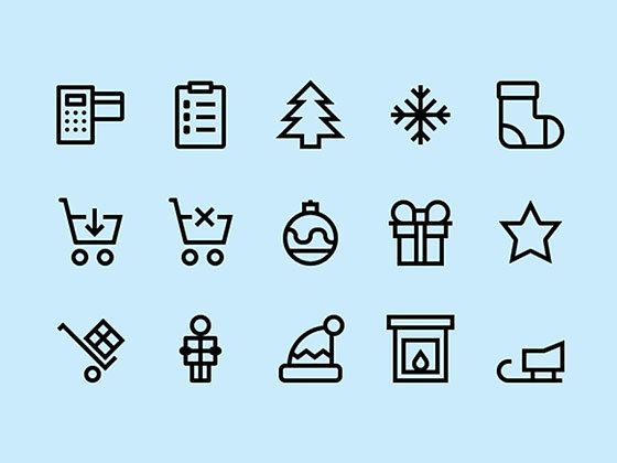 圣诞节和购物图标 Christmas & Shopping Icons