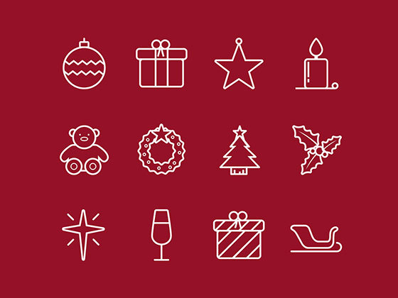 圣诞节图标 Outline Christmas Icons