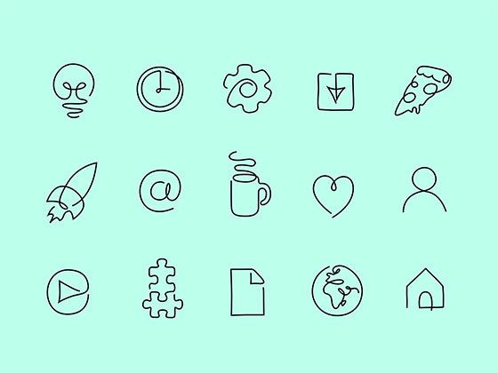 一条线图标 One Line Icons