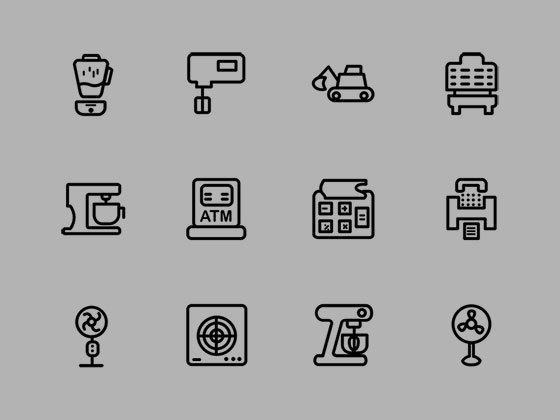 30个机械工具 30 Machines Icons