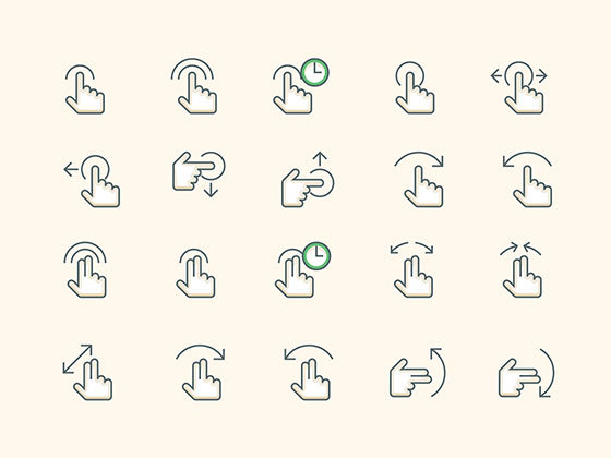 38个手势图标 38 Gesture Icons