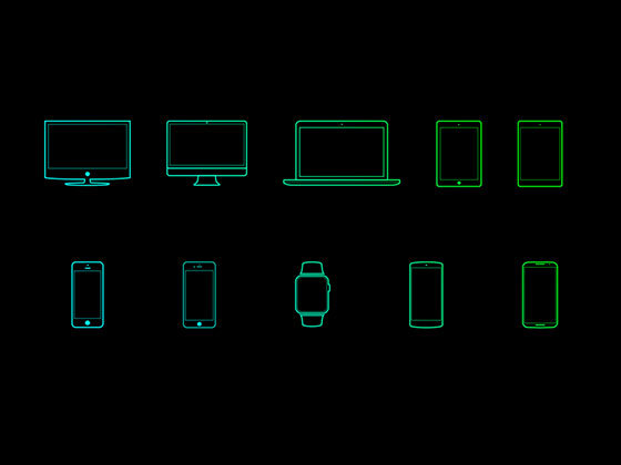 苹果设备线条图标 Digital Device Icons