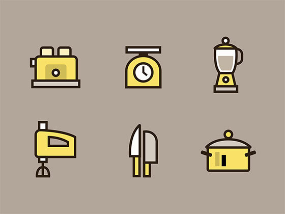 厨房用品图标 Kitchen Essentials Icons