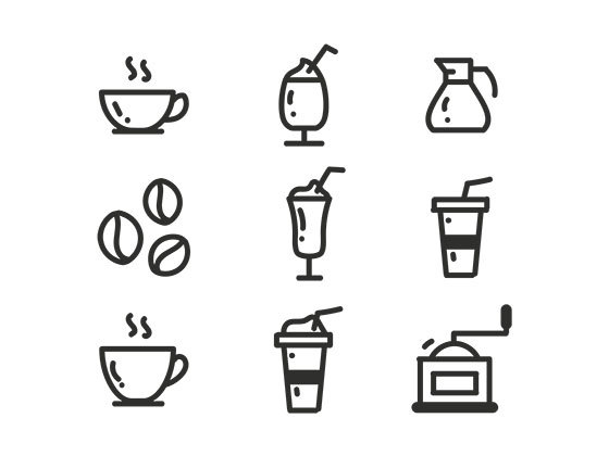 咖啡工具杯具图标 Coffee Icons