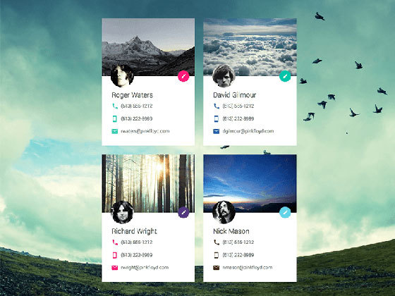 电话资料页 Material Design & Pink Floyd