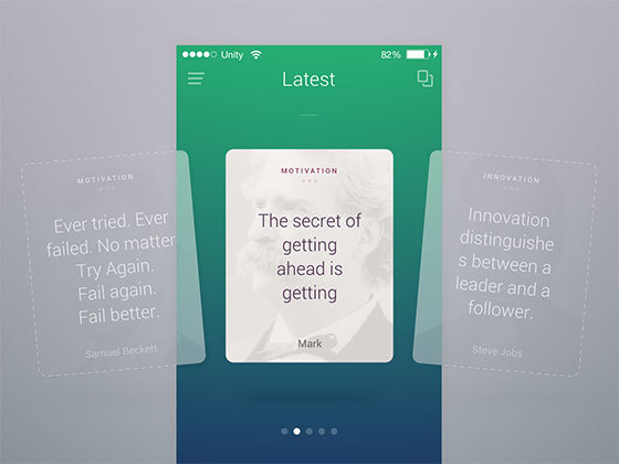 卡片应用界面 Quotes App UI
