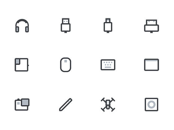 130 枚迷你线性图标