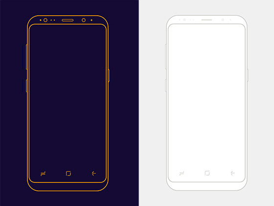 极简三星 Galaxy S8 手机线框模型