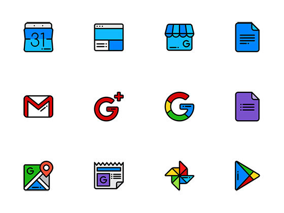 22 枚谷歌套件图标