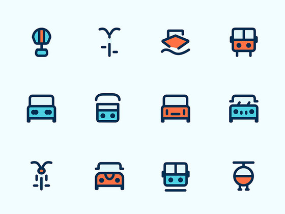 25 枚交通工具图标