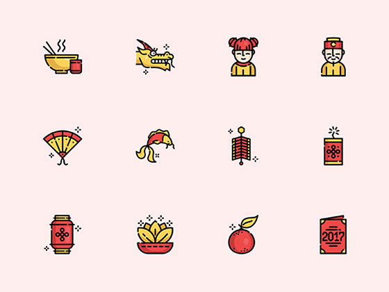 30 枚中国春节元素图标