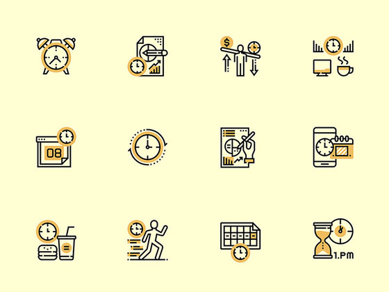 30 枚时间管理元素图标