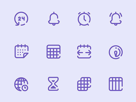 40 枚日历和日期元素图标