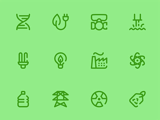 50 枚生绿色环保态元素线性图标