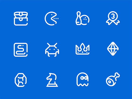 50 枚线性游戏元素图标